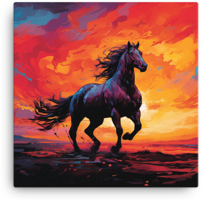 Sundown Majesty Horse Canvas Wall Art