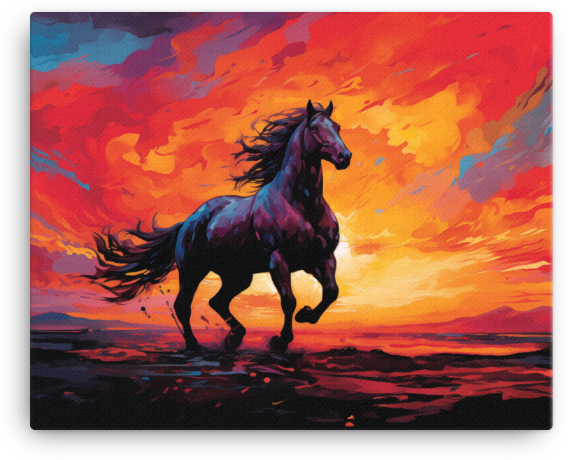Sundown Majesty Horse Canvas Wall Art