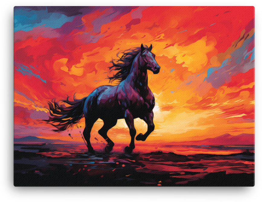 Sundown Majesty Horse Canvas Wall Art