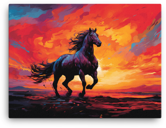Sundown Majesty Horse Canvas Wall Art
