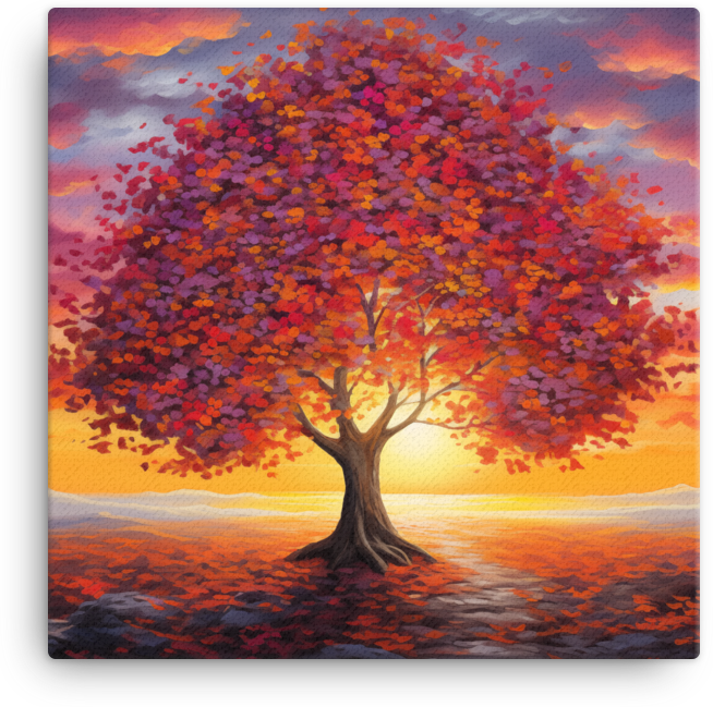 Sunset Glow Tree Canvas wall art