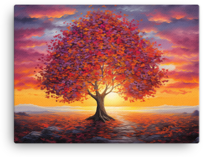 Sunset Glow Tree Canvas wall art