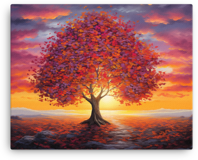 Sunset Glow Tree Canvas wall art