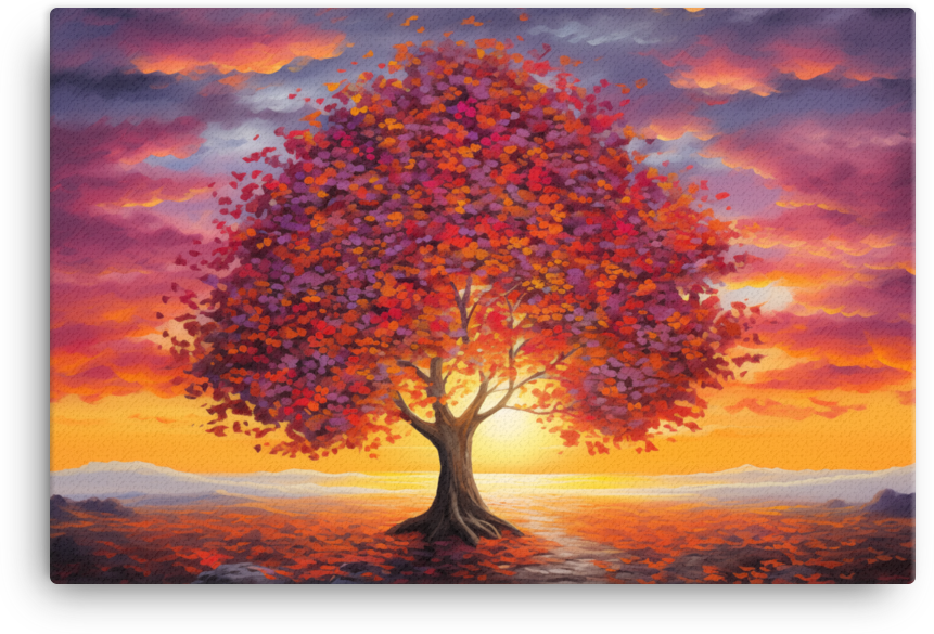 Sunset Glow Tree Canvas wall art