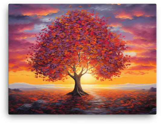 Sunset Glow Tree Canvas wall art