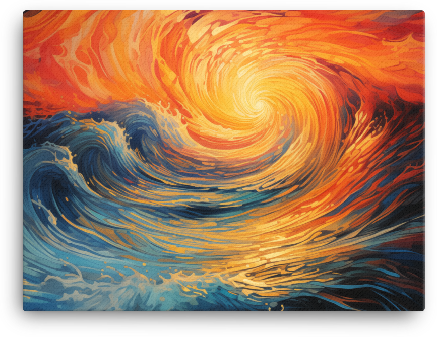 Sunset Maelstrom Over Ocean Canvas