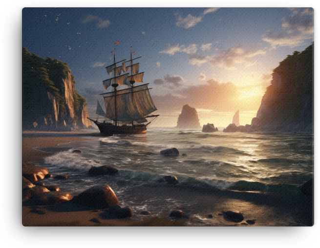 Sunset Sails on the Coastal Horizon Canvas wall art