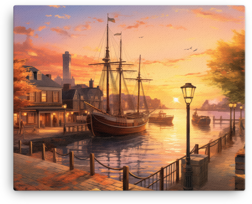 Sunset Serenade at the Harbor Canvas wall art