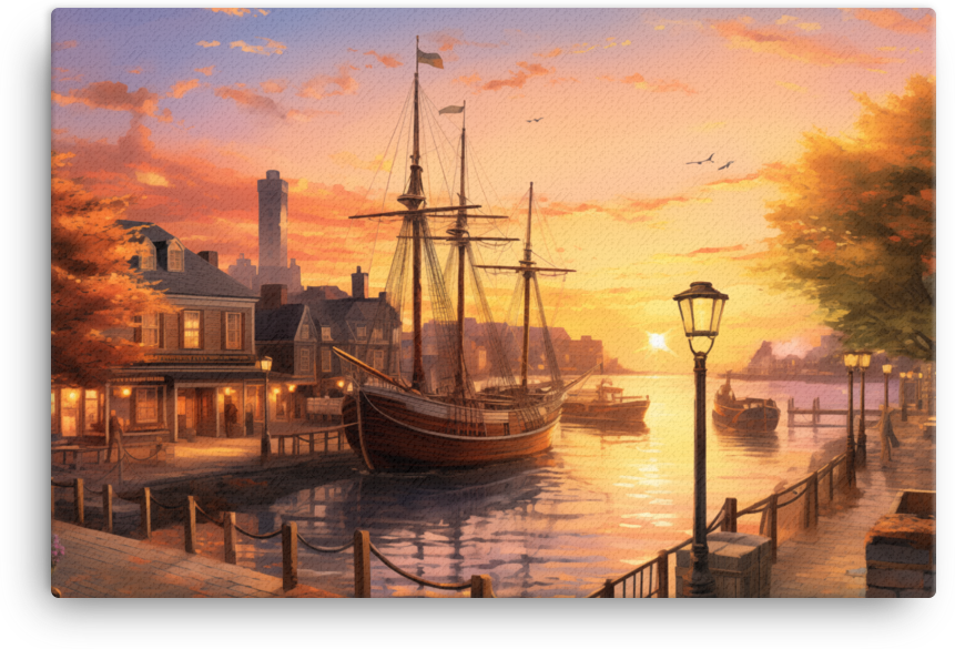 Sunset Serenade at the Harbor Canvas wall art
