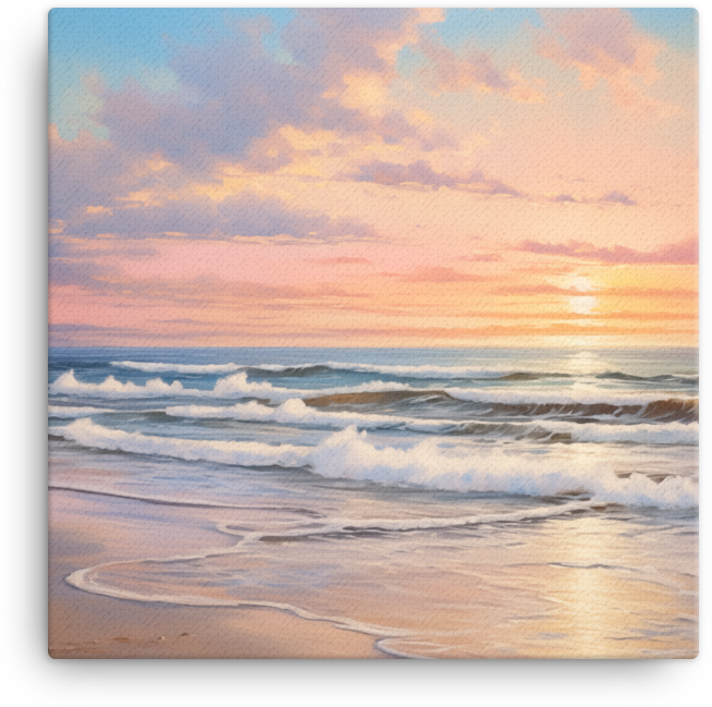 Sunset Waves on the Coastal Shore Canvas wall art