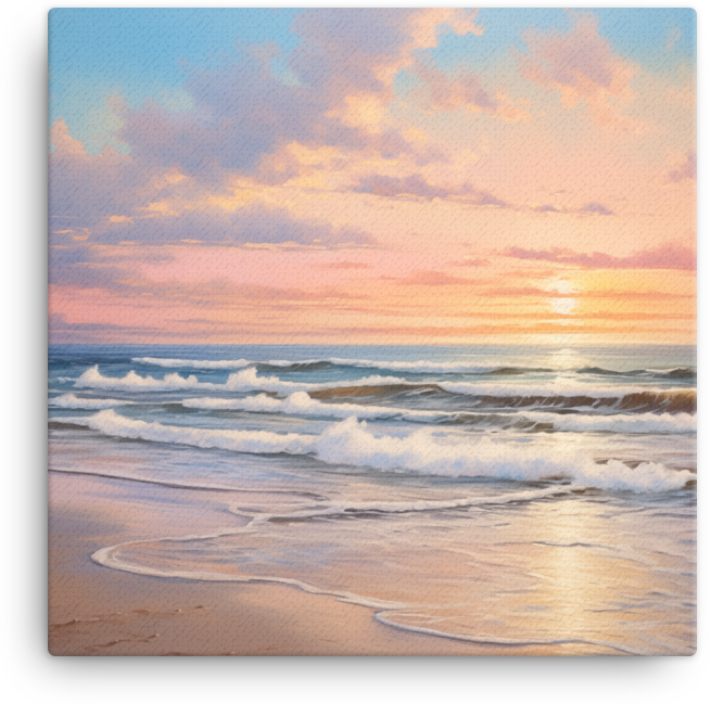 Sunset Waves on the Coastal Shore Canvas wall art
