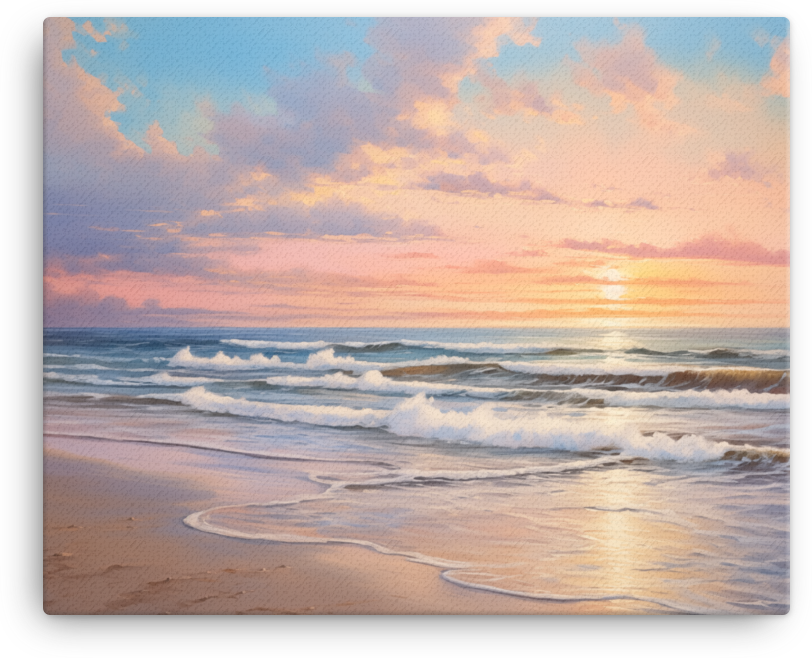 Sunset Waves on the Coastal Shore Canvas wall art