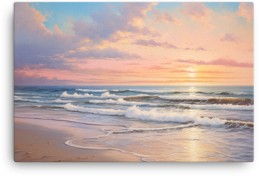Sunset Waves on the Coastal Shore Canvas wall art