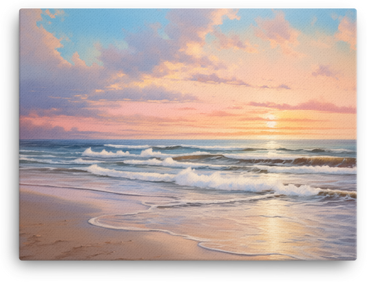 Sunset Waves on the Coastal Shore Canvas wall art