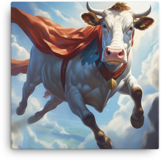Super Cow Canvas Wall Art
