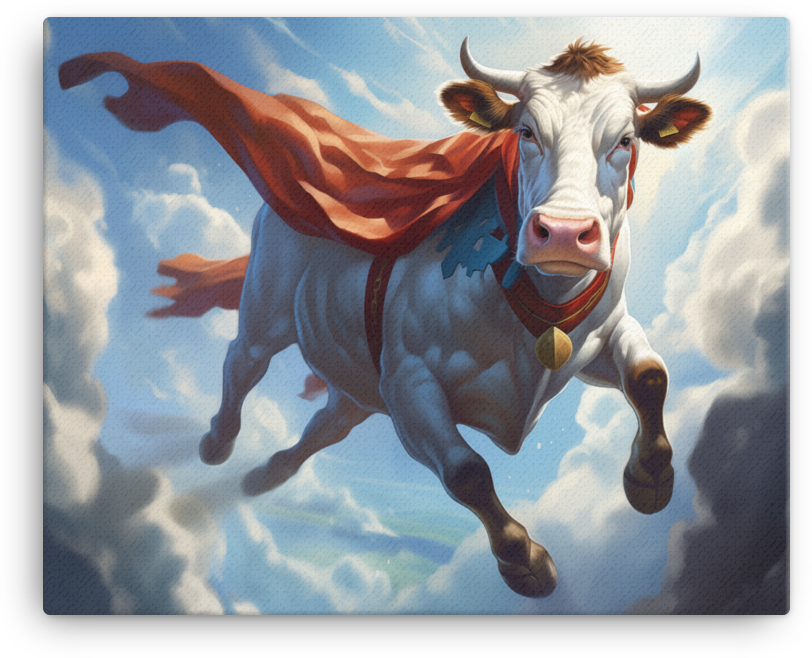 Super Cow Canvas Wall Art