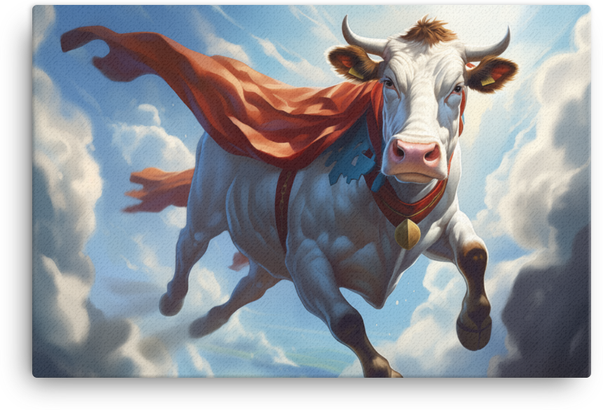 Super Cow Canvas Wall Art