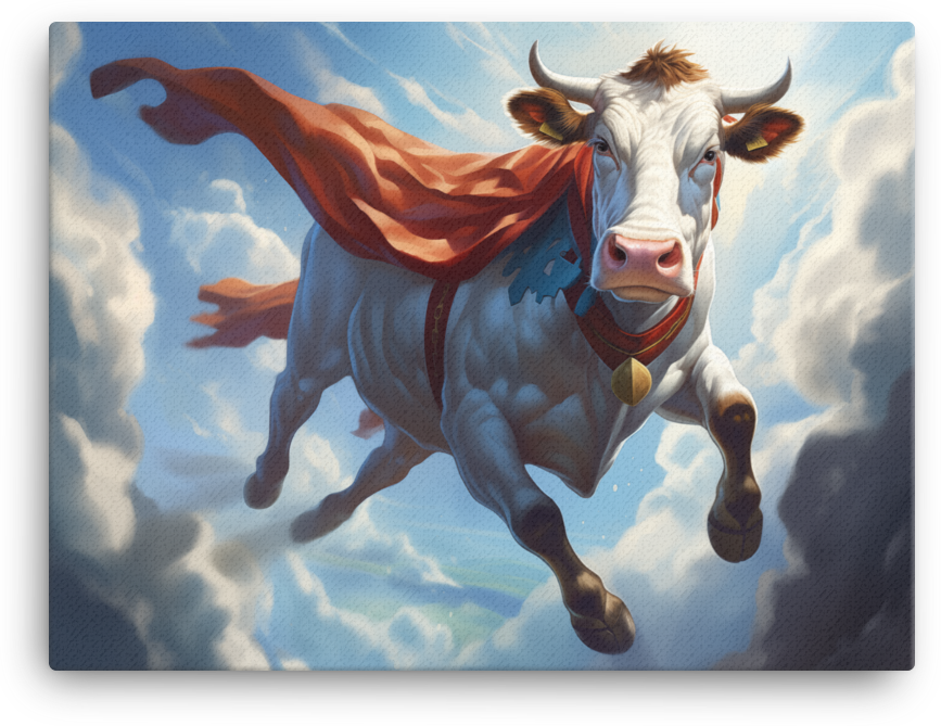 Super Cow Canvas Wall Art