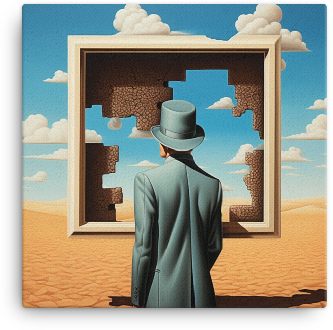 Surreal Desert Window Canvas