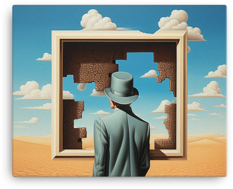 Surreal Desert Window Canvas