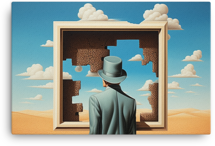 Surreal Desert Window Canvas