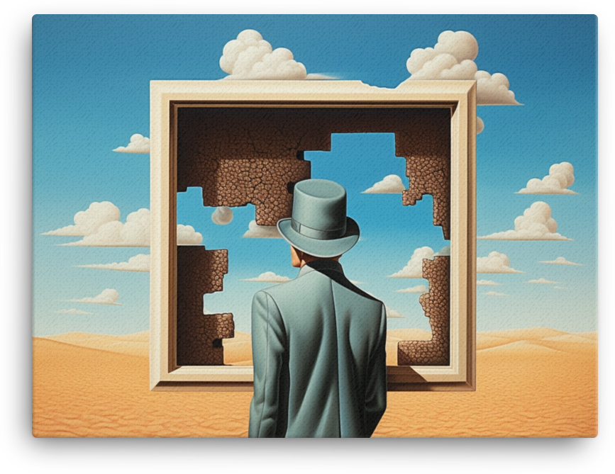 Surreal Desert Window Canvas