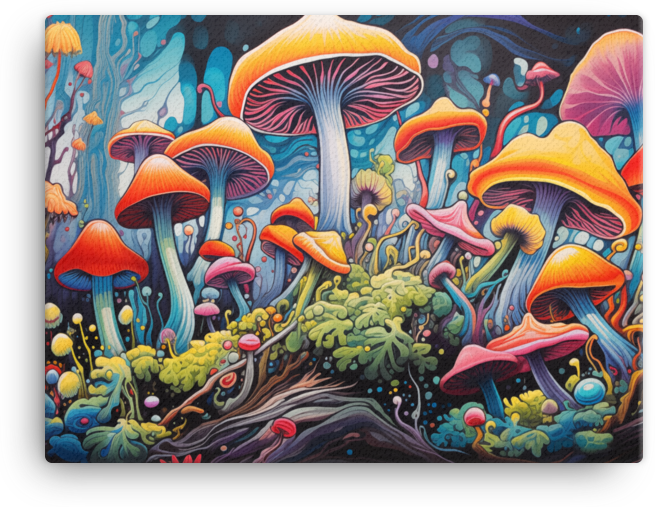 Surreal Mushroom Wonderland Canvas
