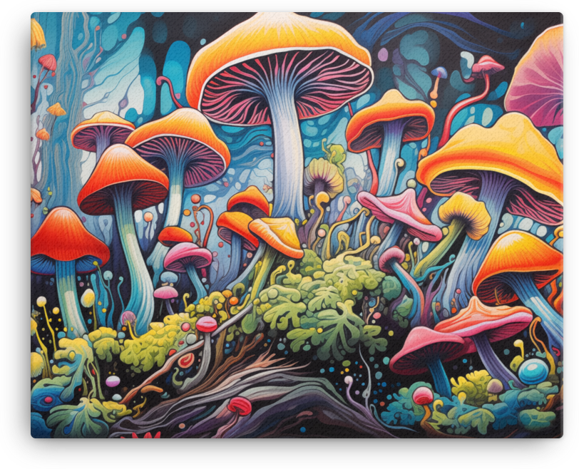 Surreal Mushroom Wonderland Canvas