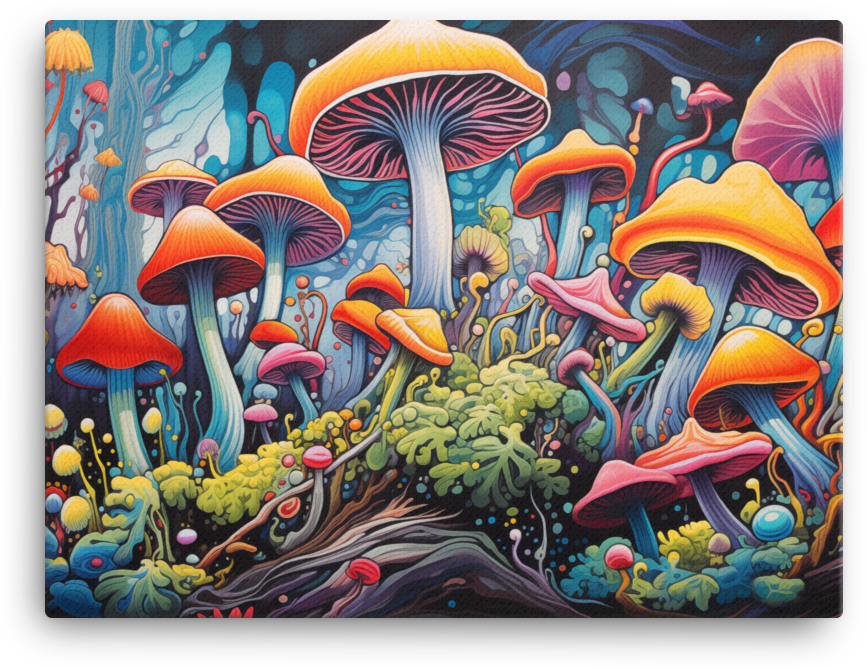 Surreal Mushroom Wonderland Canvas