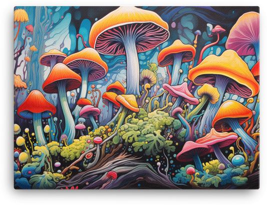Surreal Mushroom Wonderland Canvas