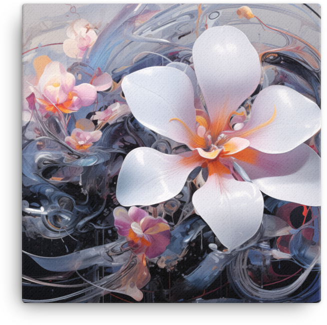 Surreal Plumeria Swirls Canvas Wall Art wall art