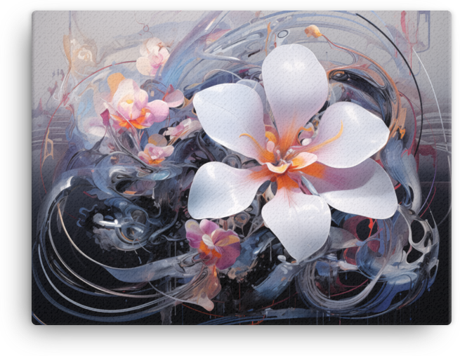 Surreal Plumeria Swirls Canvas Wall Art wall art