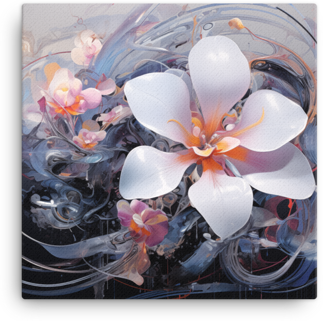 Surreal Plumeria Swirls Canvas Wall Art wall art