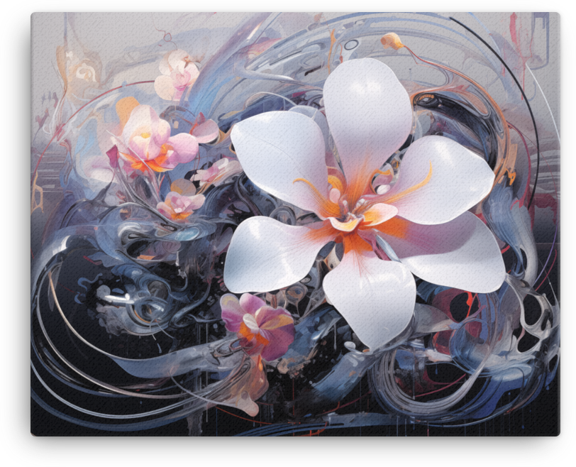 Surreal Plumeria Swirls Canvas Wall Art wall art