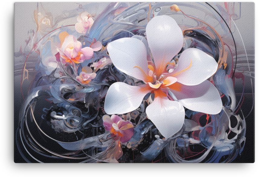 Surreal Plumeria Swirls Canvas Wall Art wall art