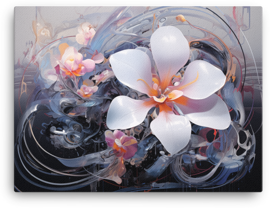 Surreal Plumeria Swirls Canvas Wall Art wall art