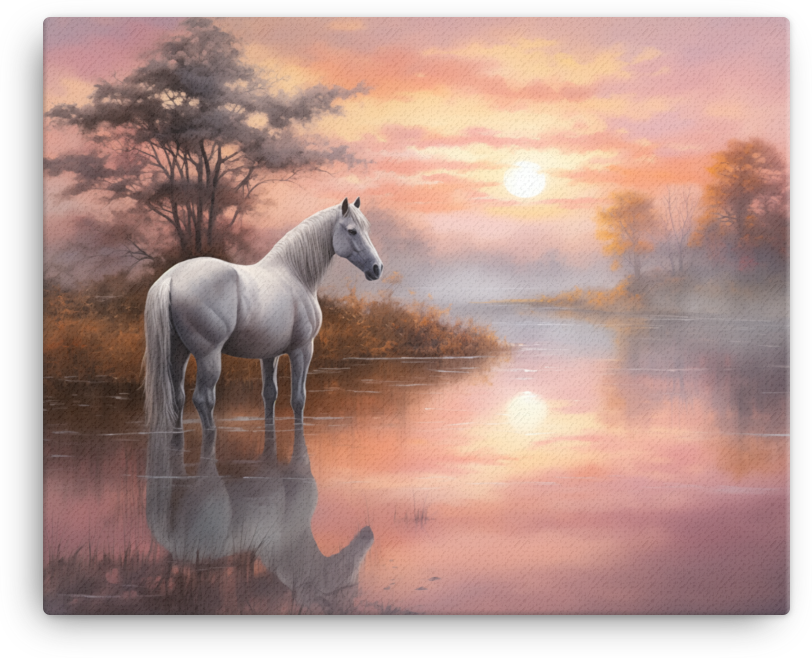 Tranquil Dawn Horse Canvas Wall Art