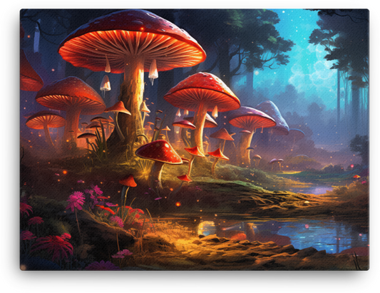 Twilight Enchantment Mushroom Canvas
