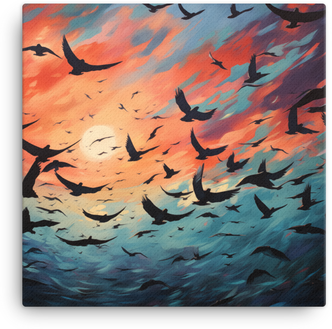 Twilight Migration Canvas Wall Art