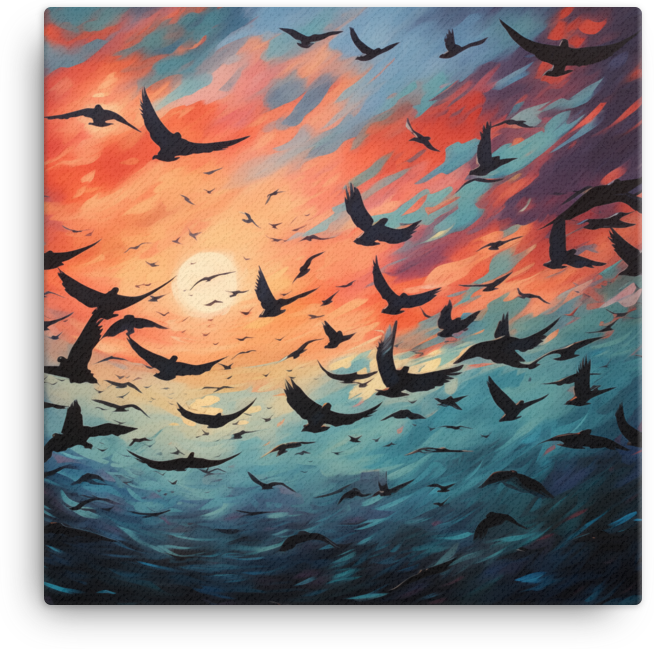 Twilight Migration Canvas Wall Art