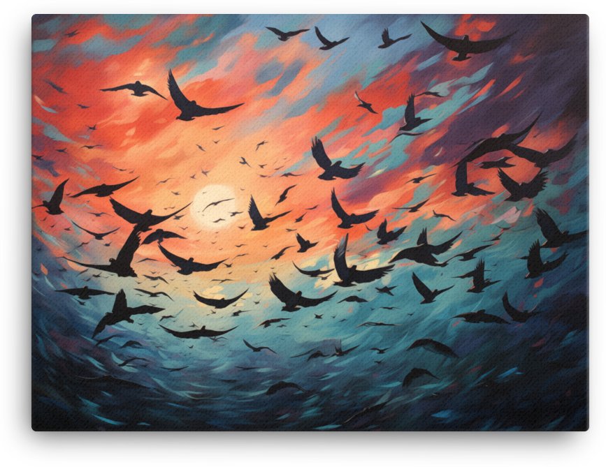 Twilight Migration Canvas Wall Art