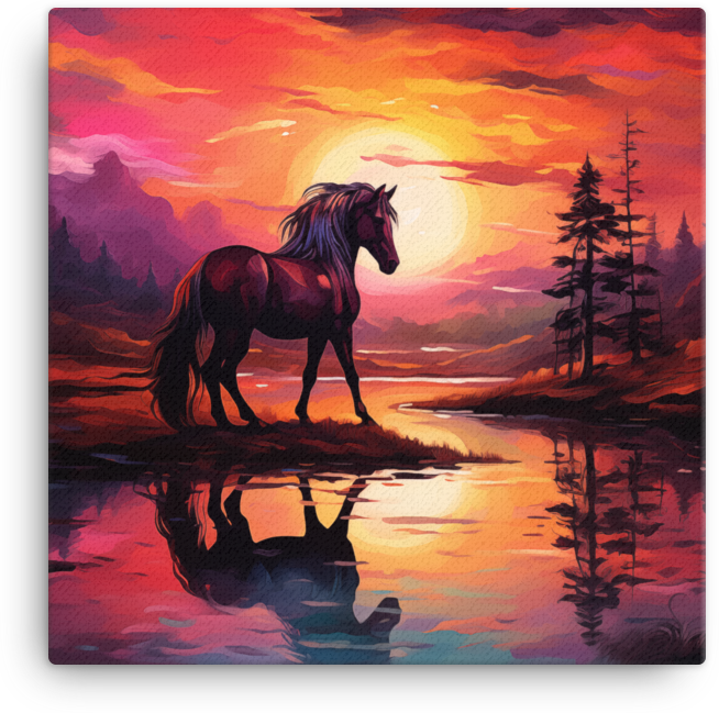 Twilight Serenade Horse Canvas Wall Art