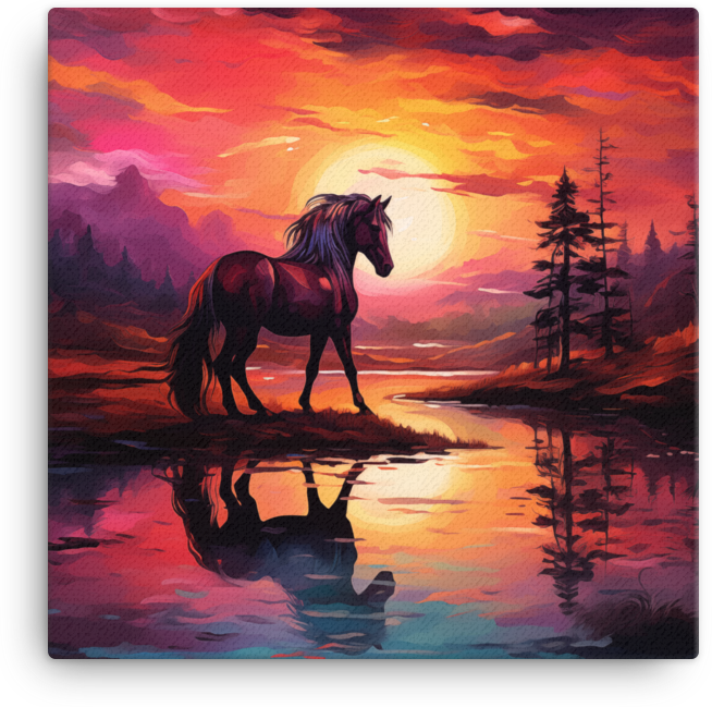 Twilight Serenade Horse Canvas Wall Art