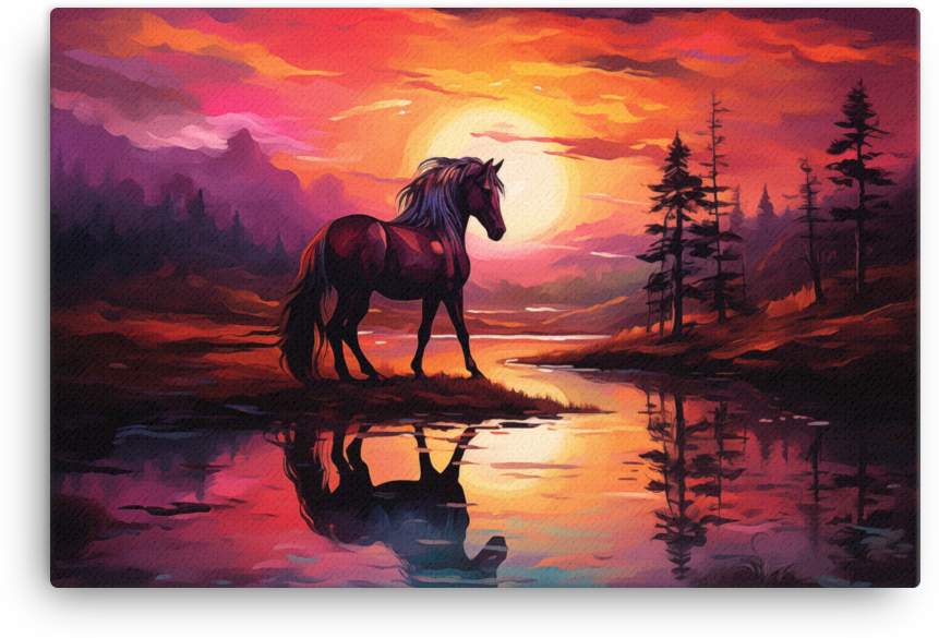 Twilight Serenade Horse Canvas Wall Art