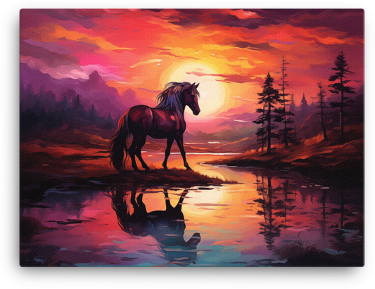 Twilight Serenade Horse Canvas Wall Art