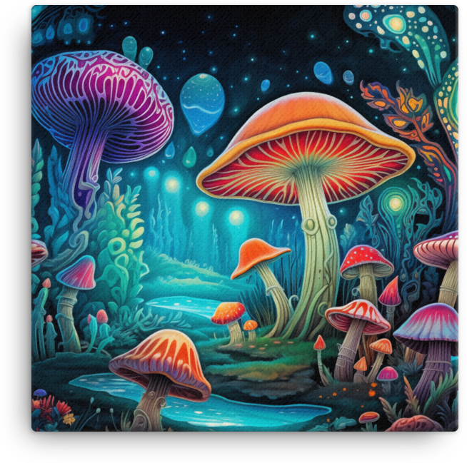 Underwater Mushroom Fantasy Canvas