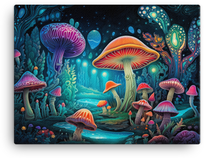 Underwater Mushroom Fantasy Canvas