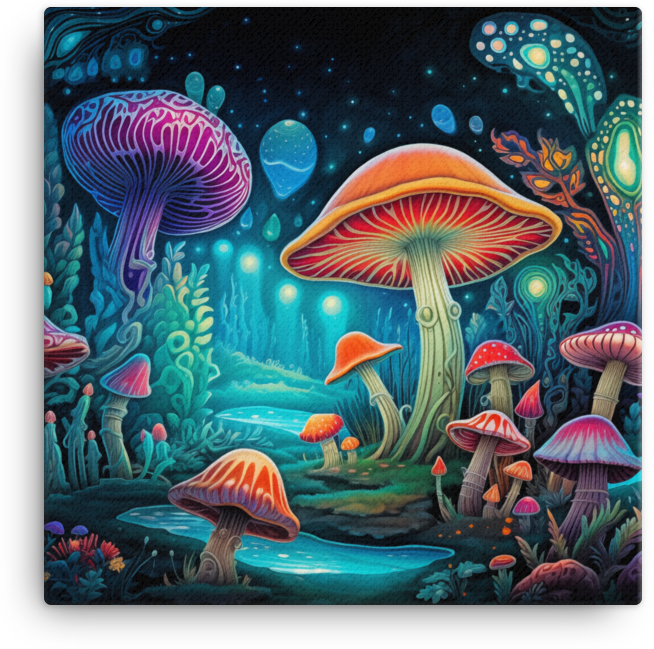 Underwater Mushroom Fantasy Canvas