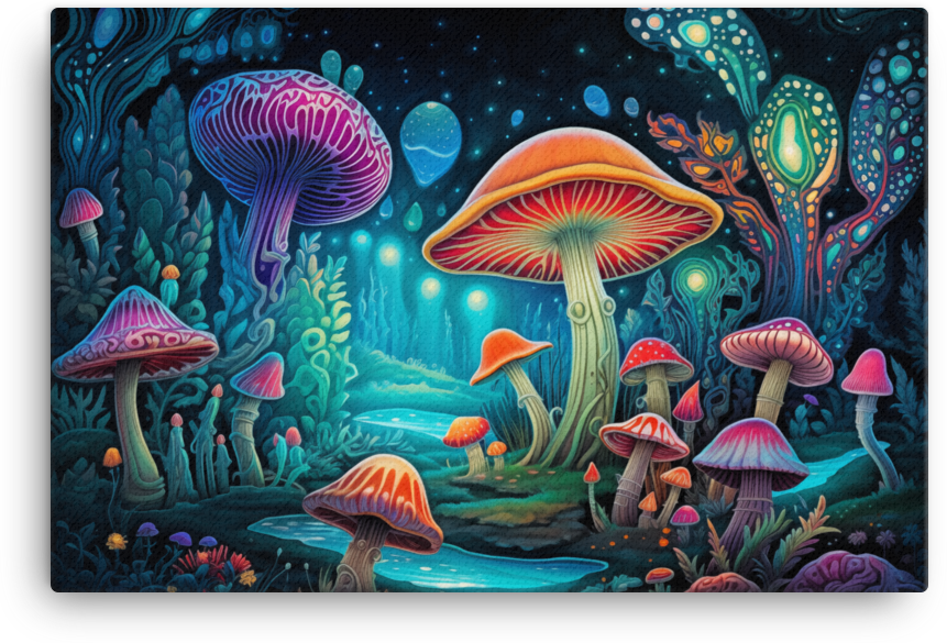 Underwater Mushroom Fantasy Canvas