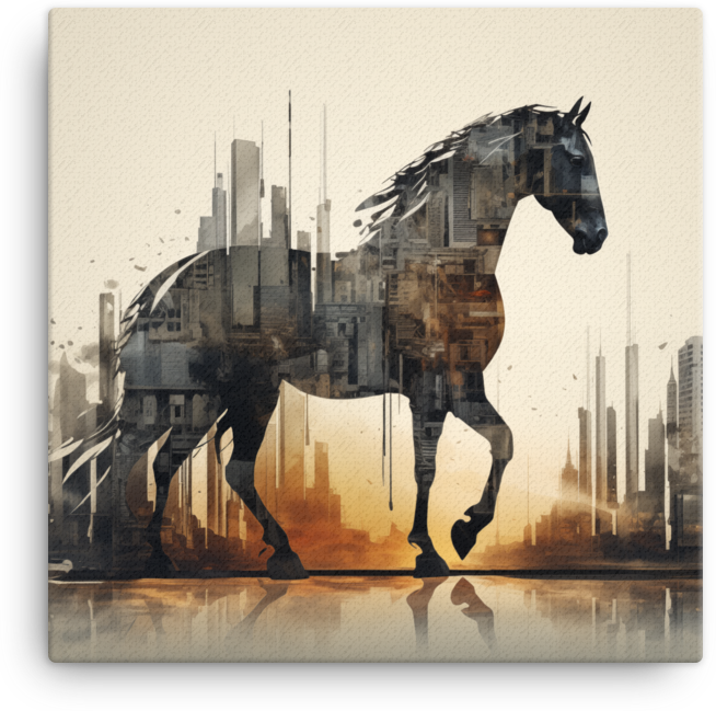 Urban Mirage Horse Canvas Wall Art